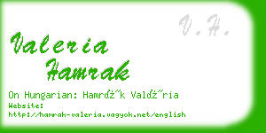 valeria hamrak business card